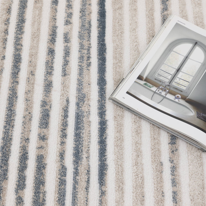 Nirvana Geo Lines Blue Modern Rug