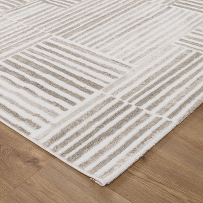 Nirvana Geo Lines Beige Modern Rug