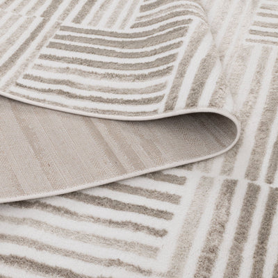 Nirvana Geo Lines Beige Modern Rug