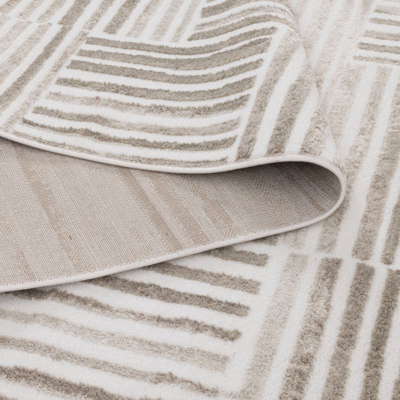 Nirvana Geo Lines Beige Modern Rug