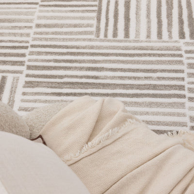 Nirvana Geo Lines Beige Modern Rug
