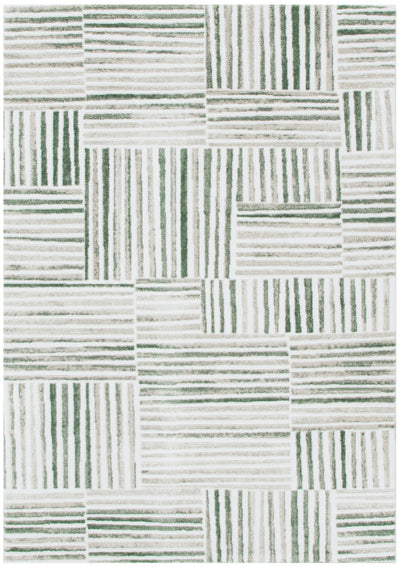 Nirvana Geo Lines Green Modern Rug