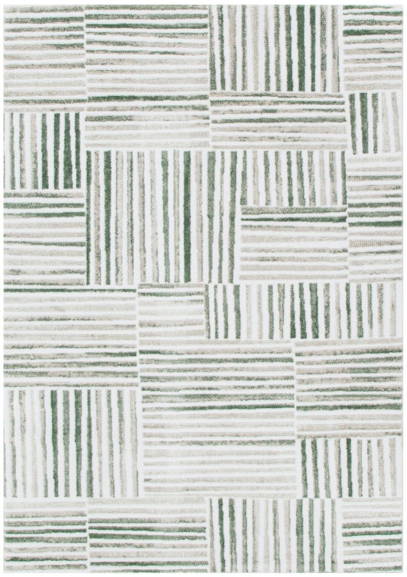 Nirvana Geo Lines Green Modern Rug