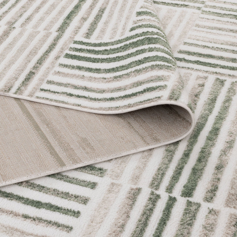 Nirvana Geo Lines Green Modern Rug
