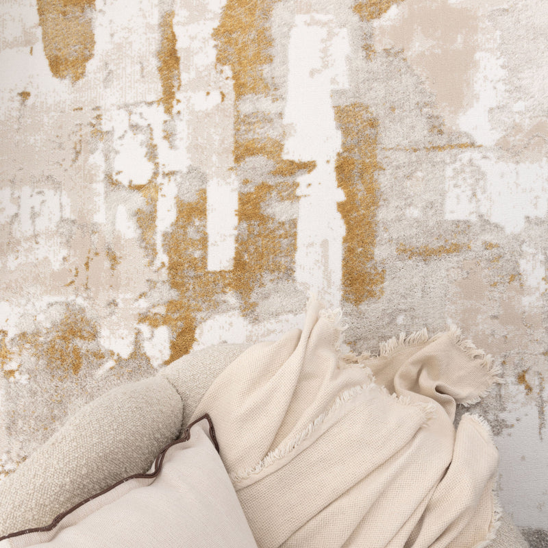 Nirvana Abstract Cosy Gold Rug