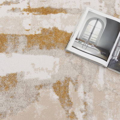 Nirvana Abstract Cosy Gold Rug