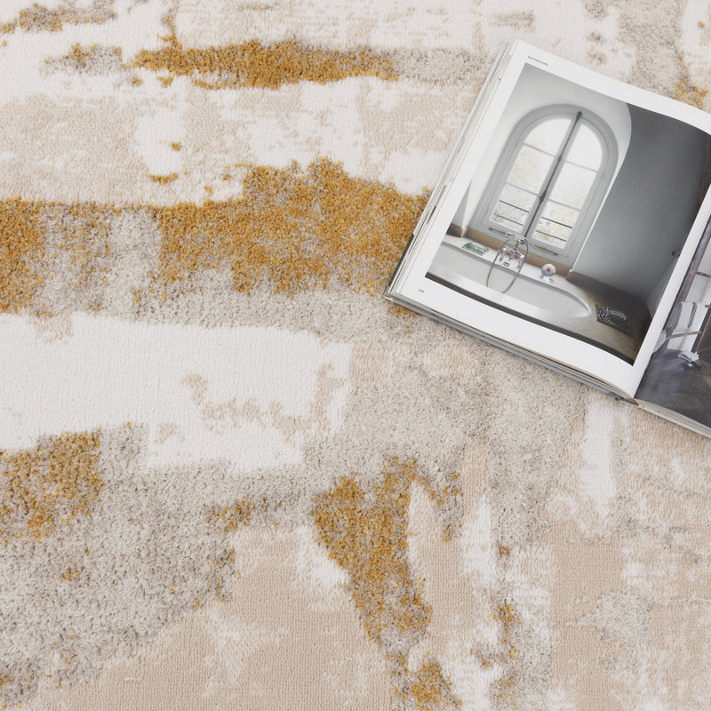 Nirvana Abstract Cosy Gold Rug