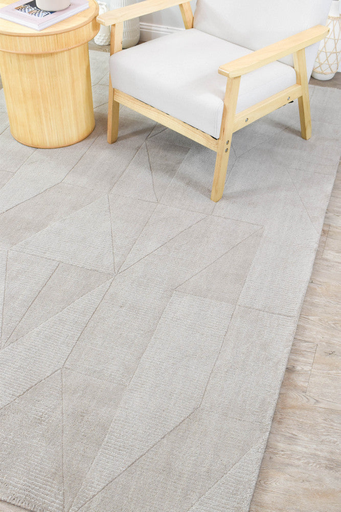 Lomax Moon Light Natural Wool Cotton Rug
