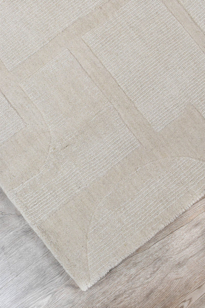 Lomax Powdered Beige Natural Wool Cotton Rug