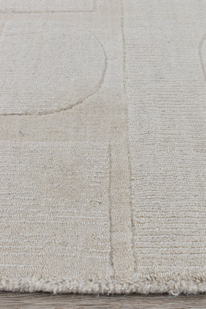 Lomax Powdered Beige Natural Wool Cotton Rug