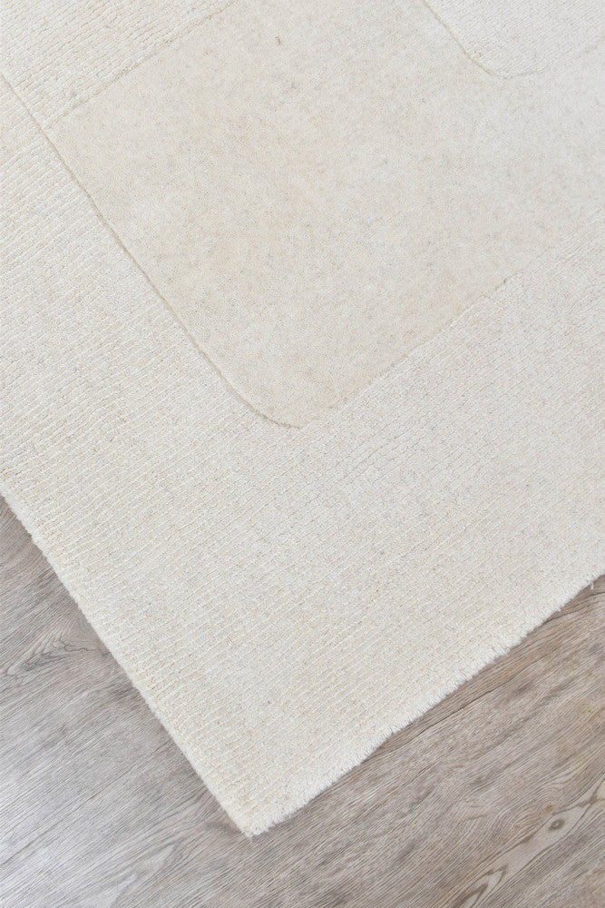 Lomax Velvet Coastal Natural Ivory Wool Cotton Rug