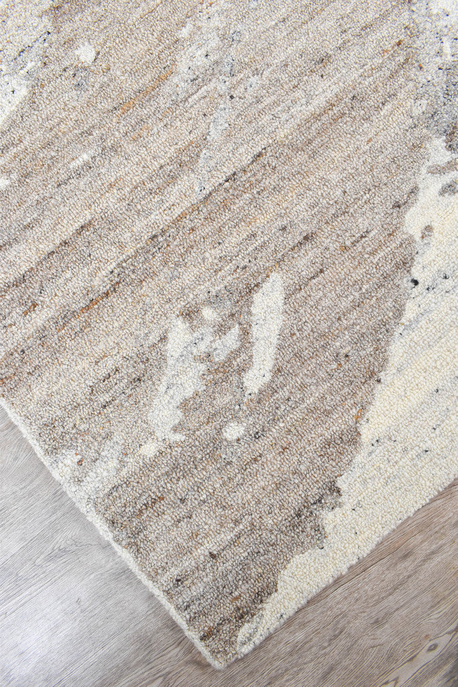 Lomax Walnut Designer Wool Cotton Rug