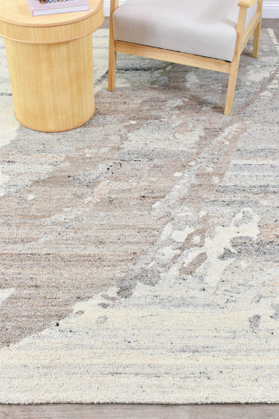 Lomax Walnut Designer Wool Cotton Rug