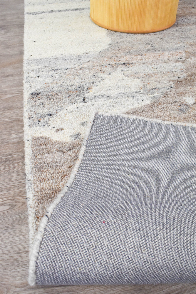 Lomax Walnut Designer Wool Cotton Rug