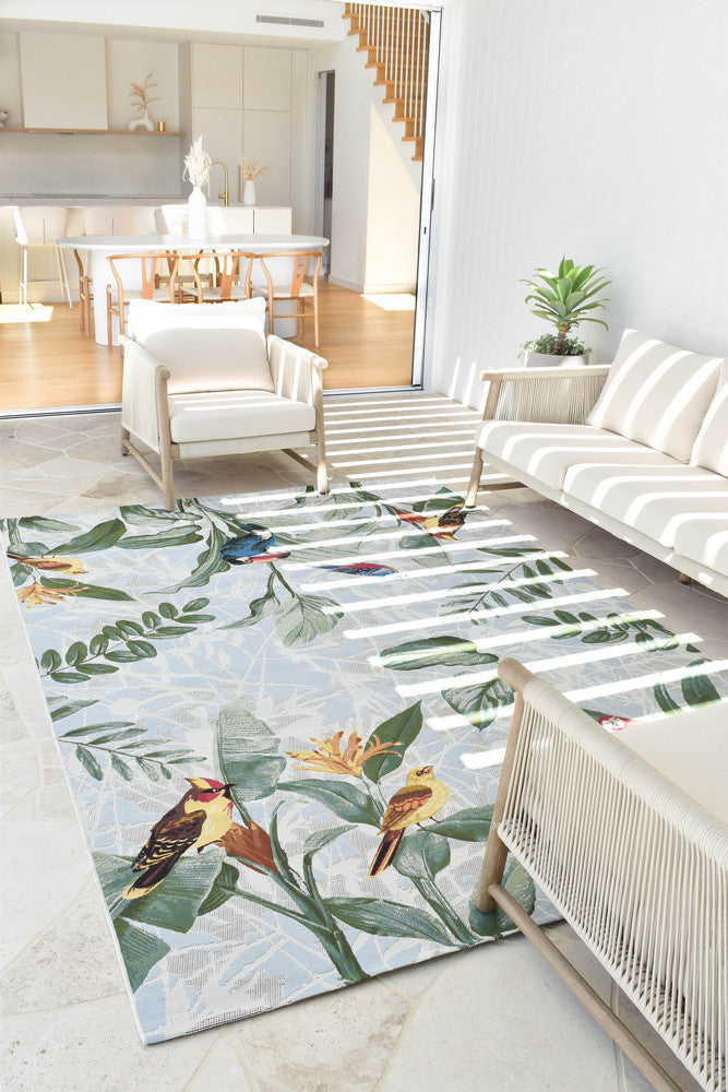 Yard Outdoor Indoor Birds Designer Rug, Rugs Online Rugs Sydney Australia, www.rugsonlinerugs.com.au