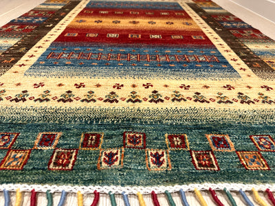 Kazak Khorjin Handmade Gabbeh Vegi Dye Rug (SKT550-1918) 179x121cm