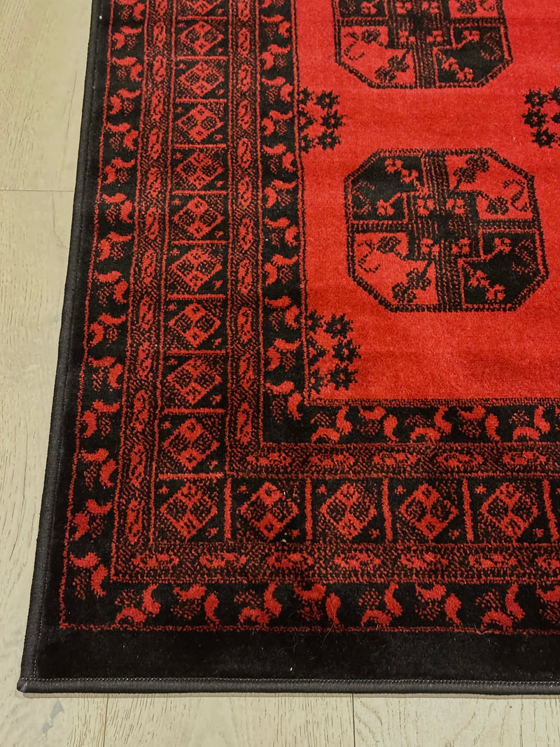 Istanbul Collection Classic Afghan Pattern Red Rug