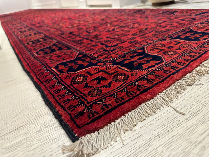 Afghan Red hallway runner handmade, Rugs Online Rugs Sydney Australia, www.rugsonlinerugs.com.au