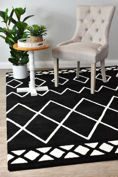 Chiapas Tribal Berber Black White Rug 63207-630, Rugs Online Rugs Sydney Australia, www.rugsonlinerugs.com.au