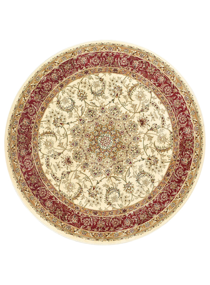 Classic Garden Medallion 15 Cream Red Rug