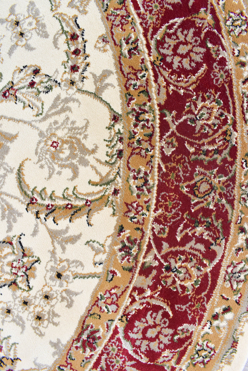 Classic Garden Medallion 15 Cream Red Rug