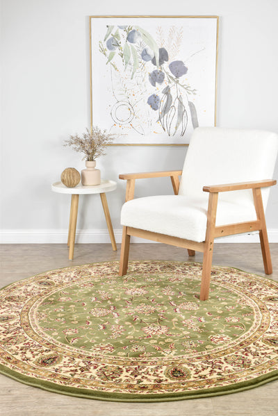 Classic Garden All Over 79 Green Round Rug, Rugs Online Rugs Sydney Australia, www.rugsonlinerugs.com.au