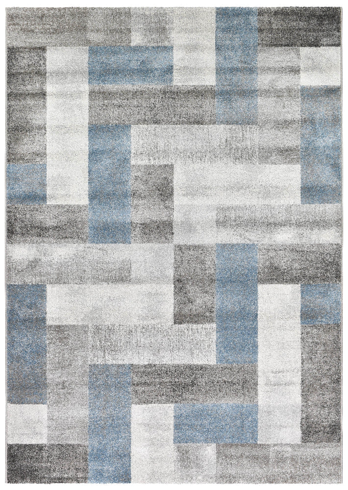 Chester Boxes Blue Rug 34034, Rugs Online Rugs Sydney Australia, www.rugsonlinerugs.com.au