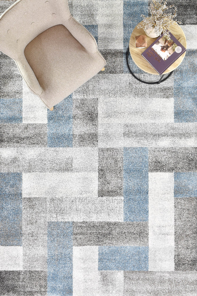 Chester Boxes Blue Rug 34034