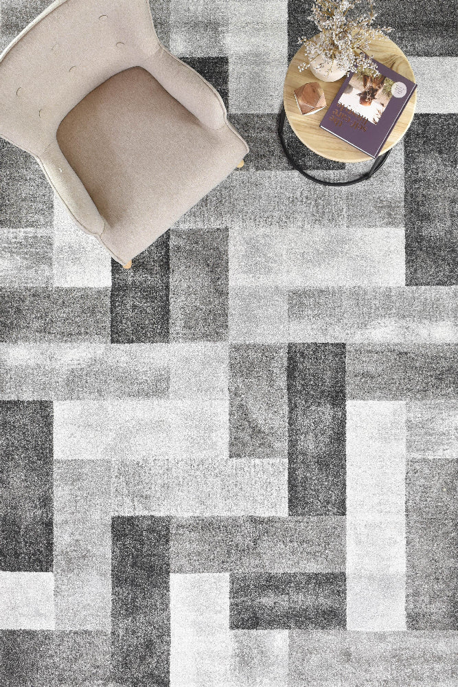 Chester Boxes Mushroom Grey Rug 34034-6171