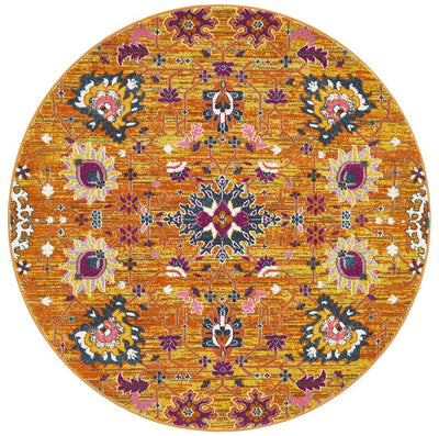 Babylon 210 Rust  Round Rug