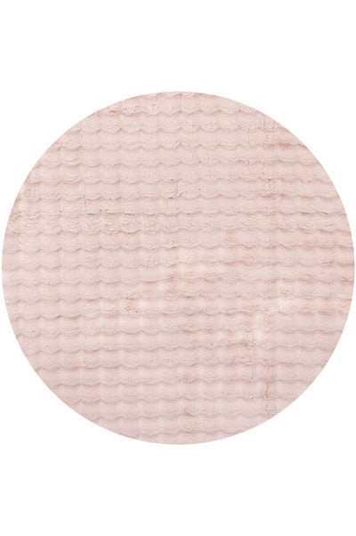 Bubble Blush Round - Machine Washable Soft Rug