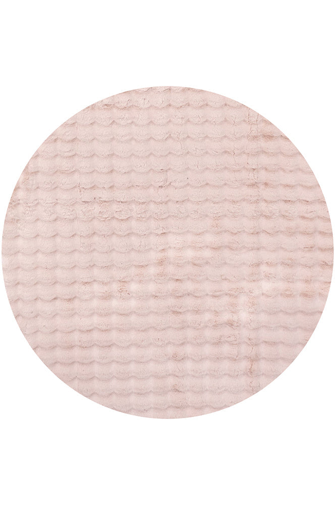 Bubble Blush Round - Machine Washable Soft Rug