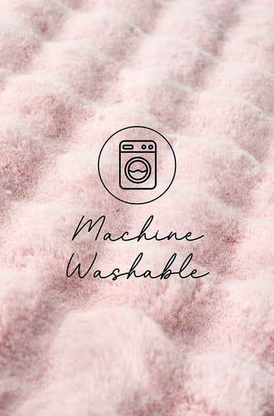 Bubble Blush Round - Machine Washable Soft Rug