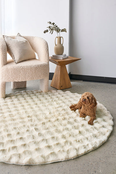 Bubble Natural Round - Machine Washable Soft Rug, Rugs Online Rugs Sydney Australia, www.rugsonlinerugs.com.au