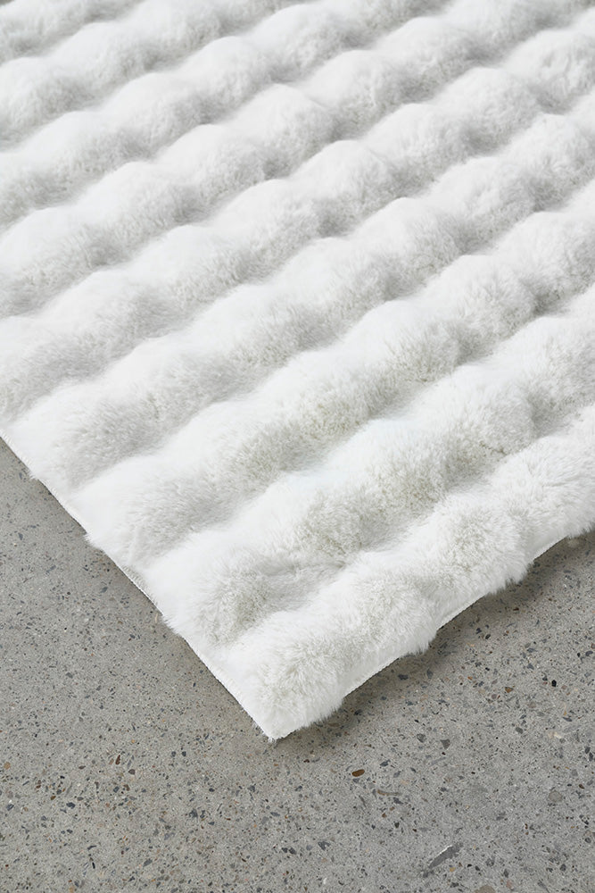 Bubble White - Machine Washable Soft Rug