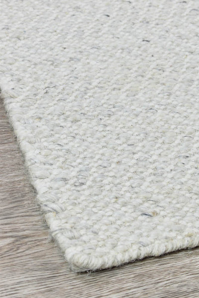 Kalvin Silver Ivory Woven Wool Rug