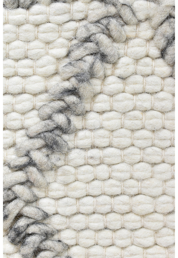 Catalina Acadian White Silver Wool Rug