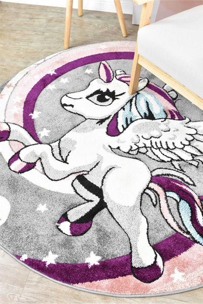 Dream Kids D345A Unicorn Round Rug