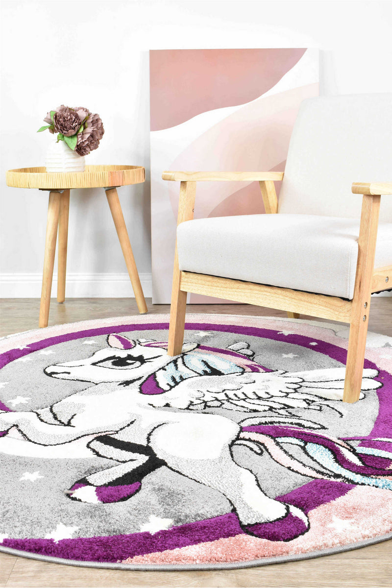 Dream Kids D345A Unicorn Round Rug