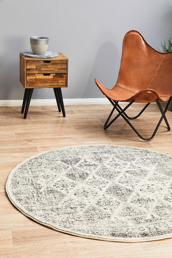 Century 999 Grey Round Rug, www.rugsonlinerugs.com.au