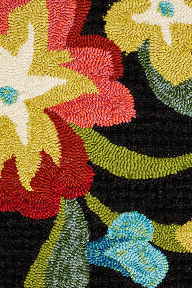 Copacabana Kelsey Bouquet Black Indoor Outdoor Rug