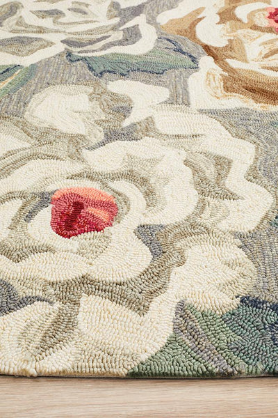 Copacabana Gorgeous Peony Grey Indoor Outdoor Rug