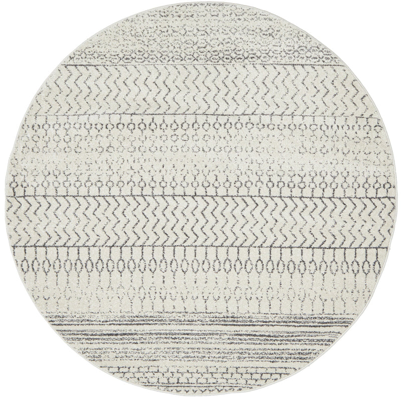 Chrome Harper Silver Round Rug