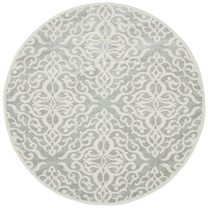 Chrome Lydia Silver Round Rug