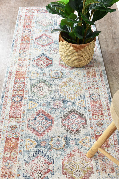 Mosman Casablanca 0414A Tile Grey Runner Rug