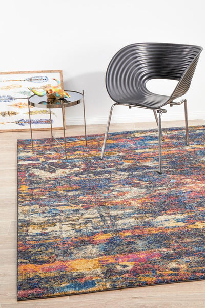 Dreamscape Splash Modern Midnight Rug