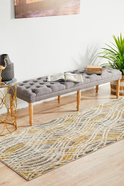 Dreamscape Flurry Modern Charcoal Runner Rug