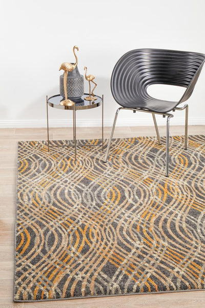 Dreamscape Flurry Modern Charcoal Rug