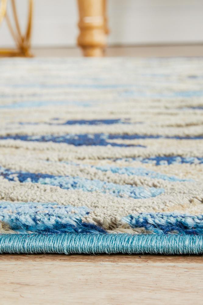 Dreamscape Ropes Modern Blue Runner Rug