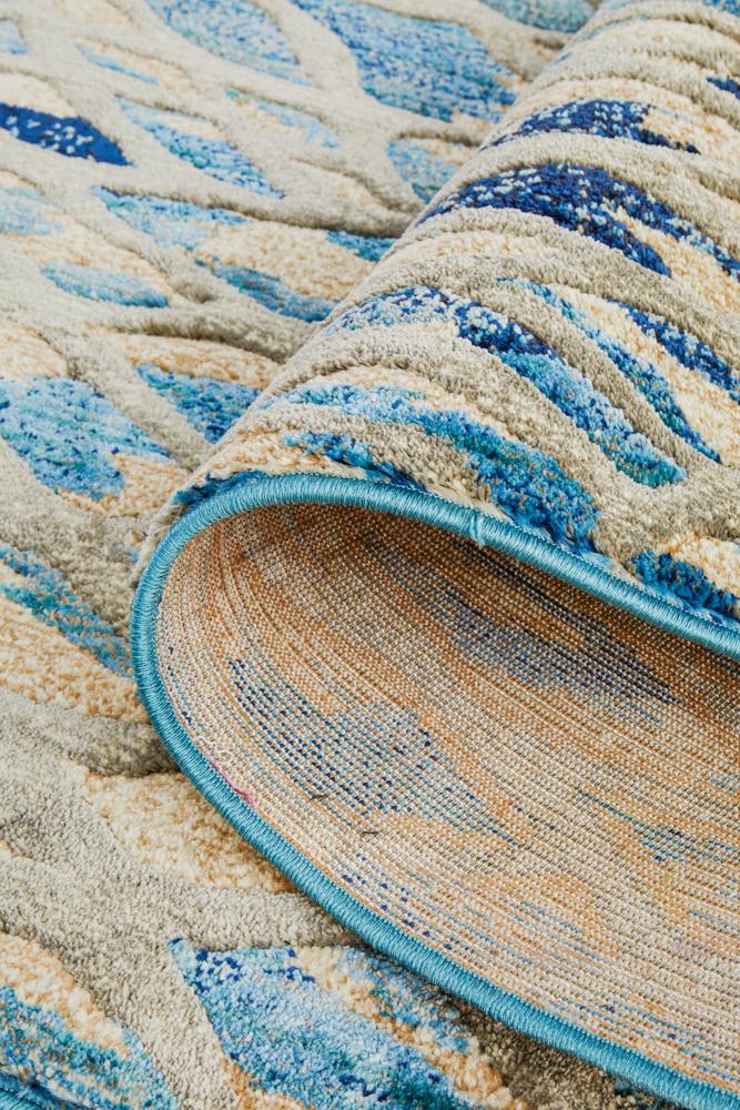 Dreamscape Ropes Modern Blue Runner Rug